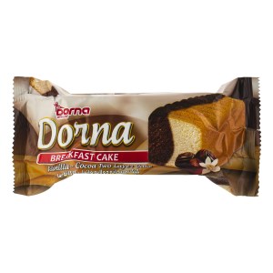 کیک صبحانه دولایه وانیلی کاکائویی