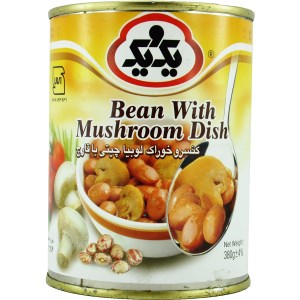 یک یک کنسرو لوبیا چیتی با قارچ