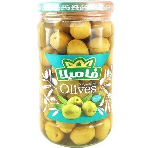 فامیلا کنسرو زیتون باهسته معمولی 680گرم