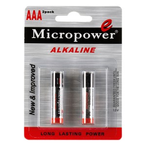 آلکالین باطری نیم قلمی 2 عددی میکرو